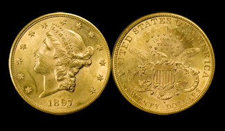 1897-S $20 gold